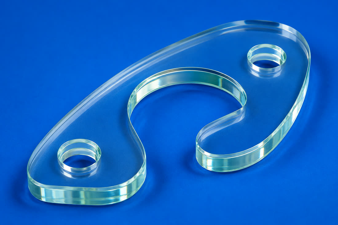 Glass — waterjet cut