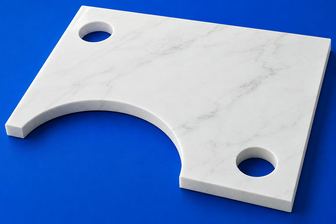 Porcelain Slab — waterjet cut